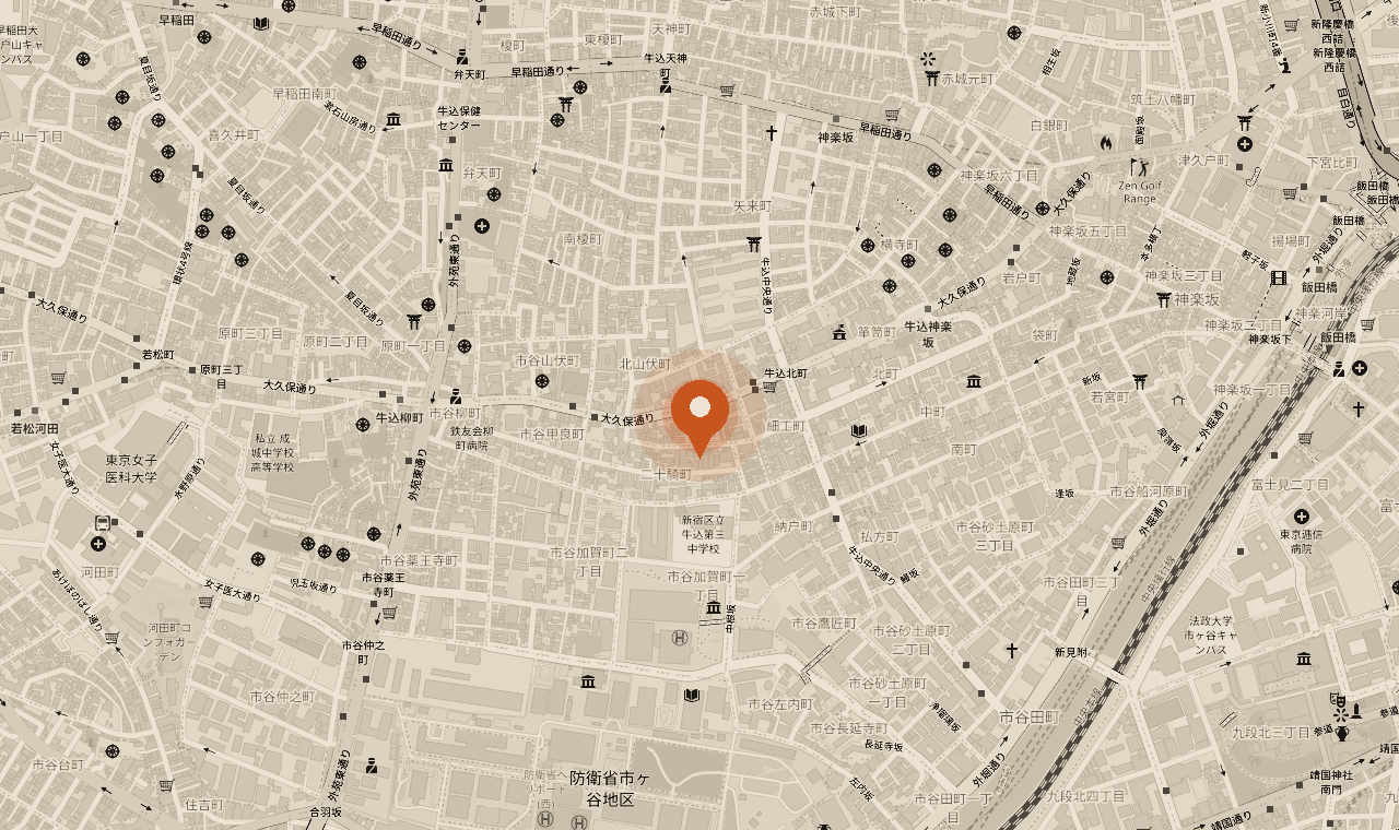 地図: 南山伏町3-6 市ヶ谷NHビル1F